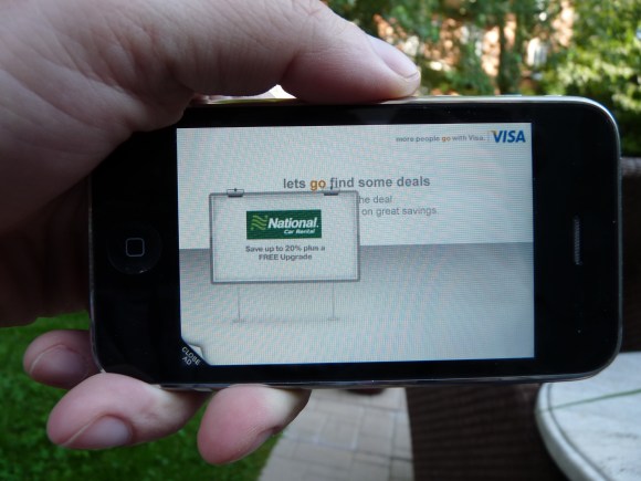 Visa ad with minor tilt action. Visa ad with minor tilt action.